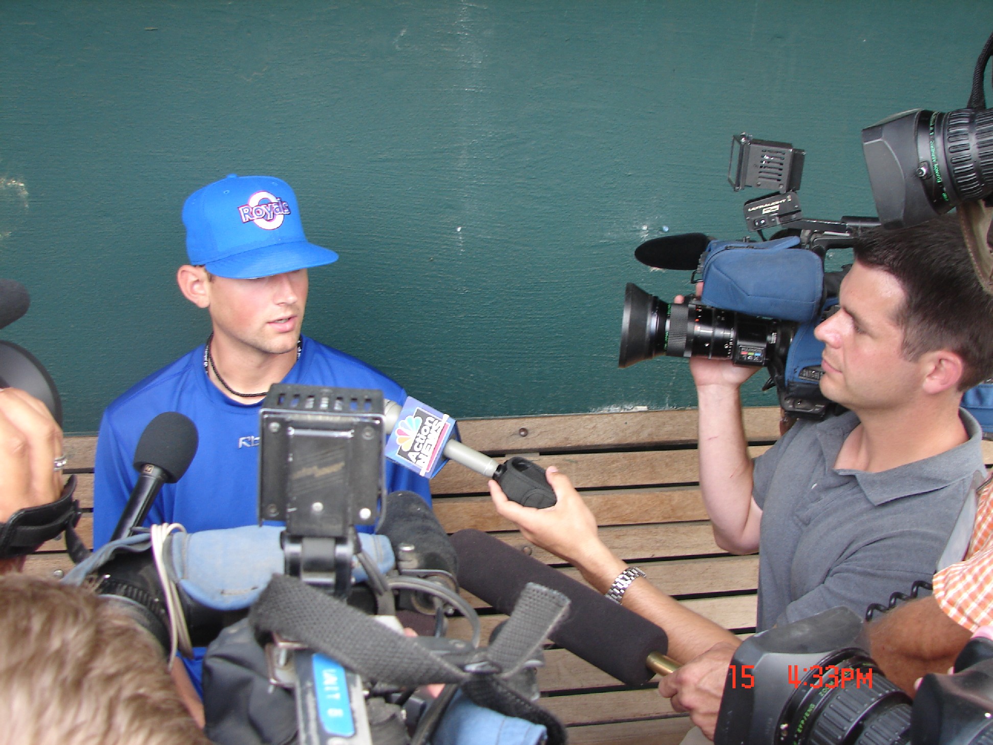 Luke Hochevar talks to reporters after his debut in Omaha on July 15, 2007.
