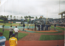 New York Yankees batting practice at Kauffman Stadium